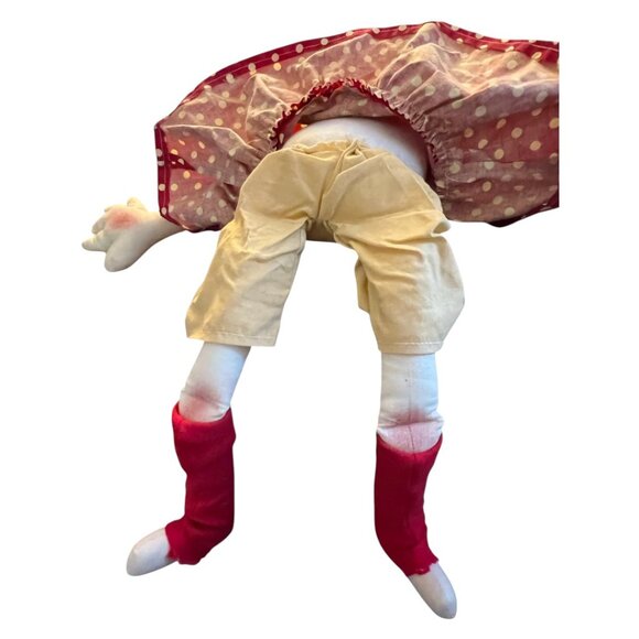 Handmade SIGNED Raggedy Ann Folk Art Cloth Doll — Primitive Americana Decor 21” - Picture 8 of 11